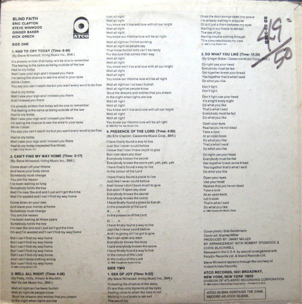 Blind Faith (2) : Blind Faith (LP,Album)