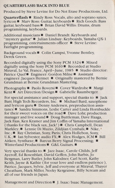 Quarterflash : Back Into Blue (Album)