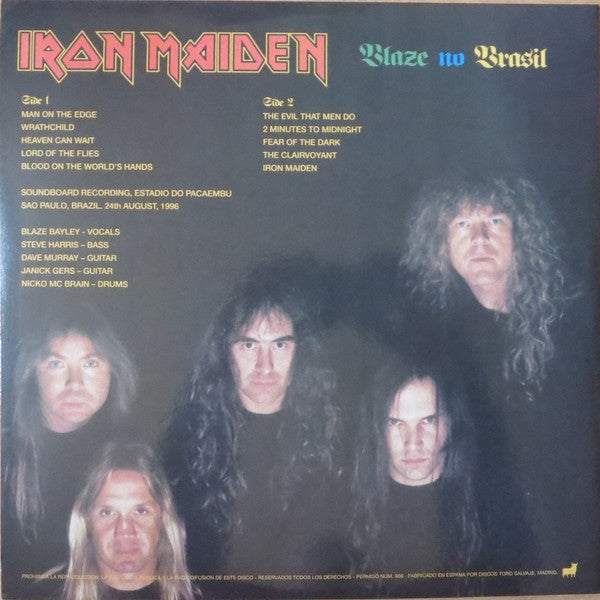 Iron Maiden : Blaze No Brasil (LP,Unofficial Release,White Label)