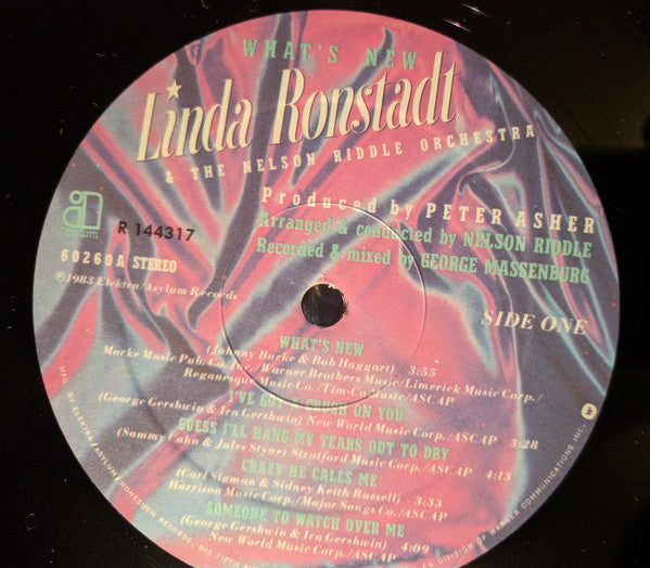 Linda Ronstadt & Nelson Riddle And His Orchestra : What's New (LP,Album,Club Edition)