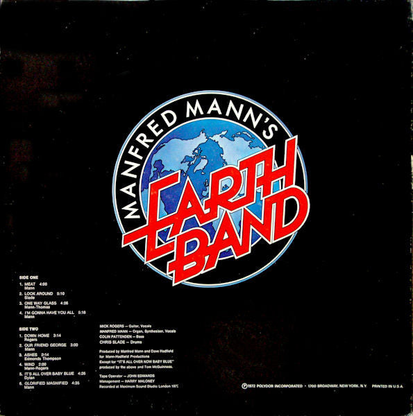 Manfred Mann's Earth Band : Glorified Magnified (LP,Album)