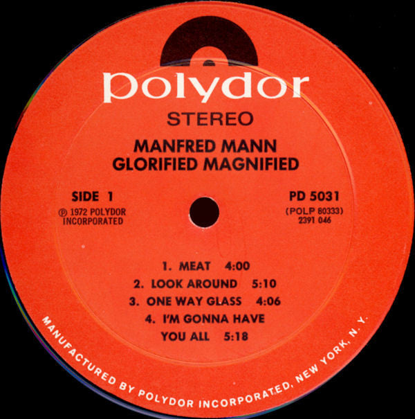 Manfred Mann's Earth Band : Glorified Magnified (LP,Album)