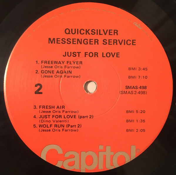 Quicksilver Messenger Service : Just For Love (LP,Album,Reissue)