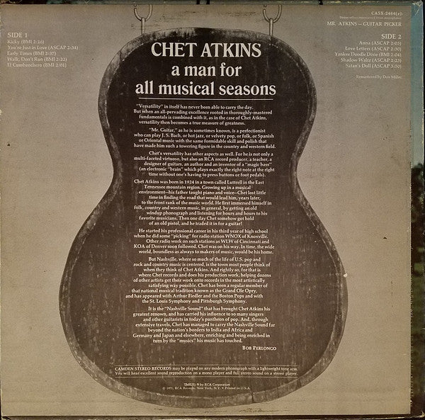 Chet Atkins : Mr. Atkins - Guitar Picker (LP,Compilation,Remastered,Stereo)
