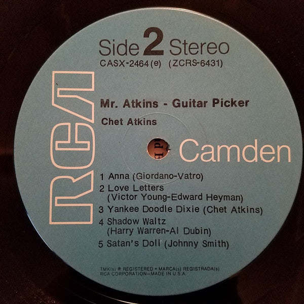 Chet Atkins : Mr. Atkins - Guitar Picker (LP,Compilation,Remastered,Stereo)