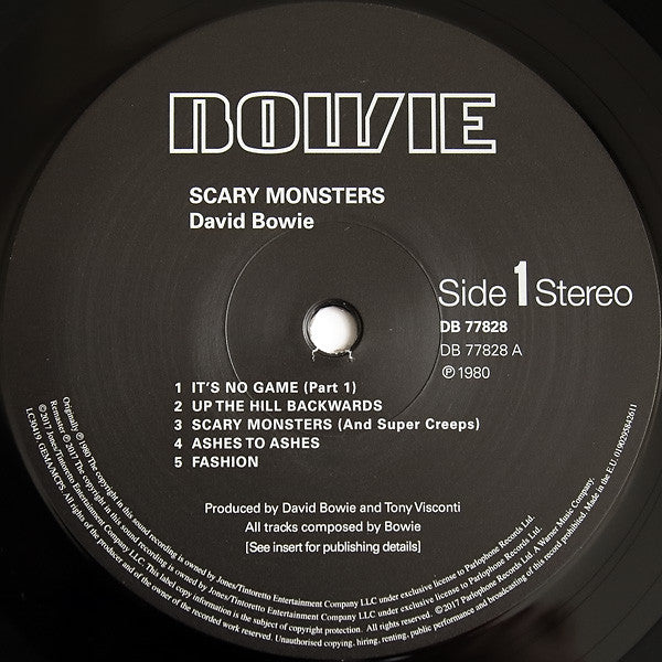 David Bowie : Scary Monsters (LP,Album,Reissue,Remastered,Stereo)