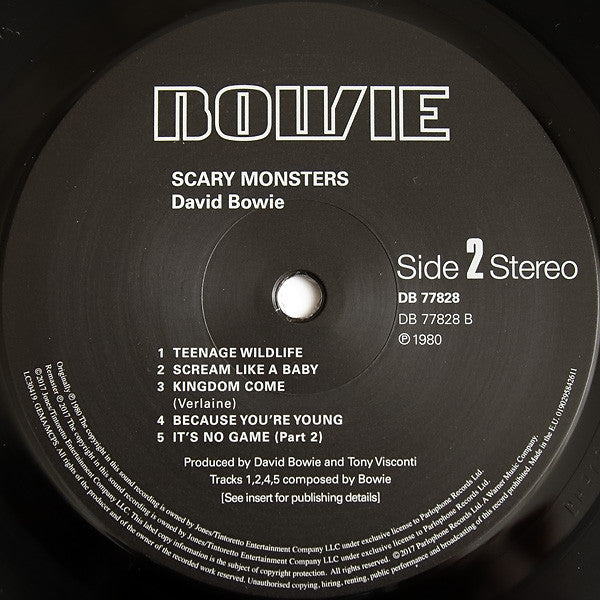 David Bowie : Scary Monsters (LP,Album,Reissue,Remastered,Stereo)