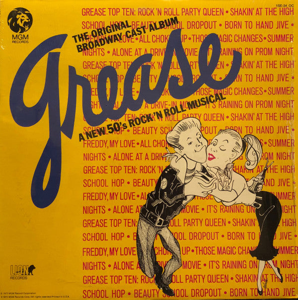 Various : Grease - The Original Broadway Cast Album (LP,Album,Club Edition,Stereo)
