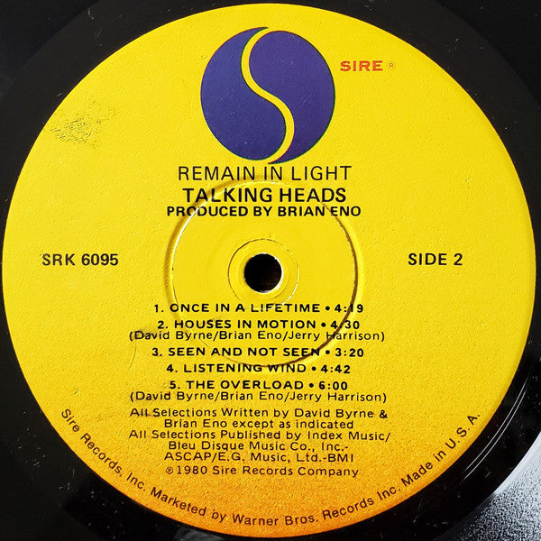 Talking Heads : Remain In Light (LP,Album,Stereo)