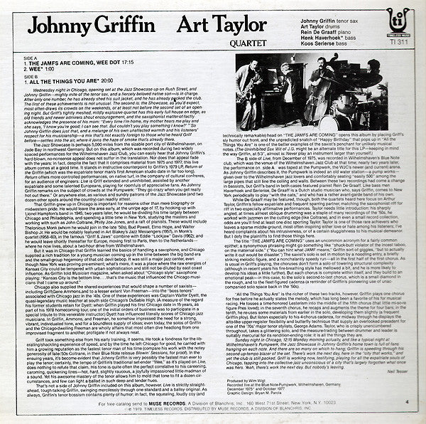Johnny Griffin / Art Taylor Quartet : The Jamfs Are Coming! (LP,Album,Reissue)