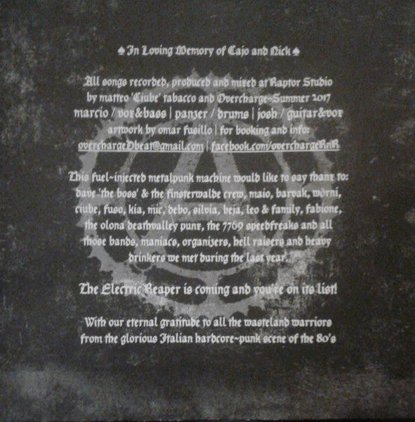 Overcharge (3) : Electric Reaper (12",45 RPM,Single Sided,EP,Limited Edition)