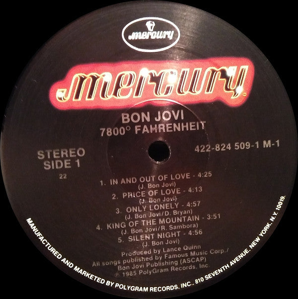 Bon Jovi : 7800° Fahrenheit (LP,Album)