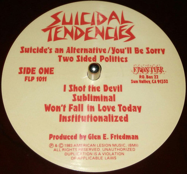 Suicidal Tendencies : Suicidal Tendencies (LP,Album,Reissue,Repress)
