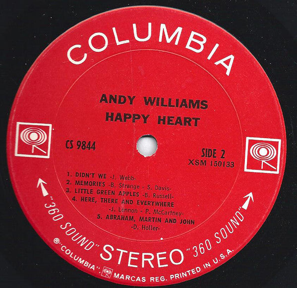 Andy Williams : Happy Heart (LP,Album,Stereo)