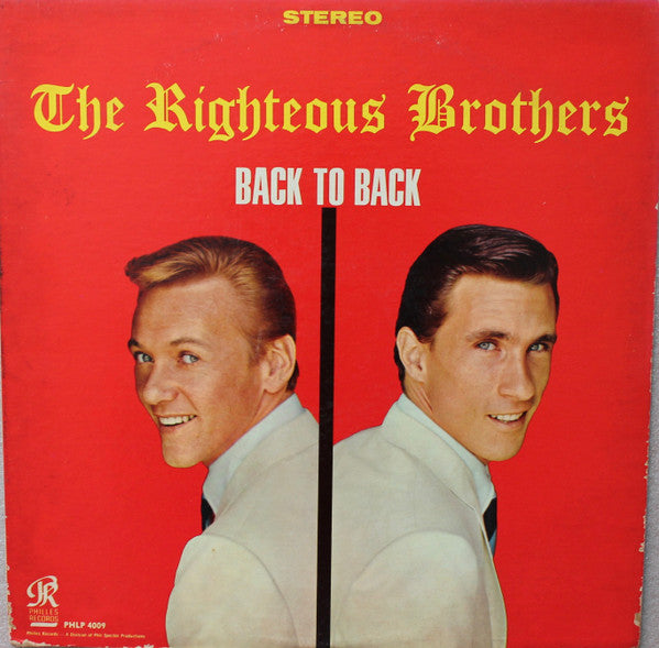 Righteous Brothers, The : Back To Back (LP,Album,Stereo)