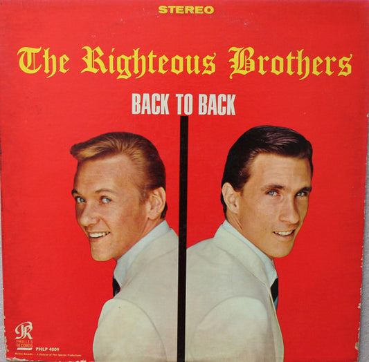 Righteous Brothers, The : Back To Back (LP,Album,Stereo)