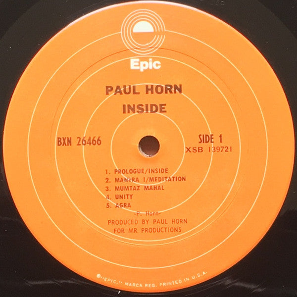 Paul Horn : Inside (LP,Album,Reissue,Stereo)