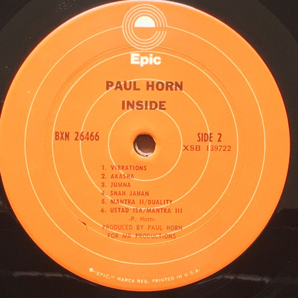Paul Horn : Inside (LP,Album,Reissue,Stereo)