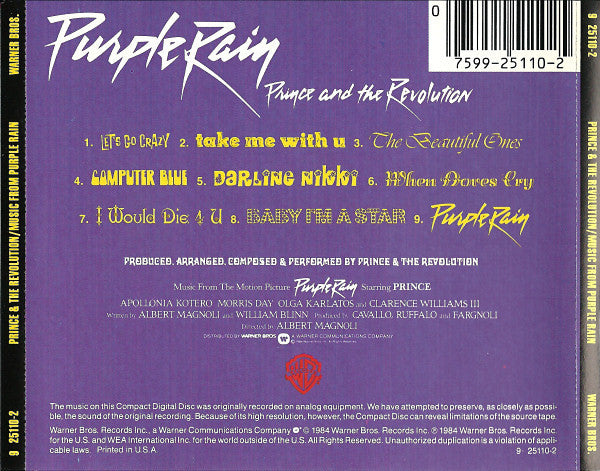 Prince And The Revolution : Purple Rain (Album,Stereo)