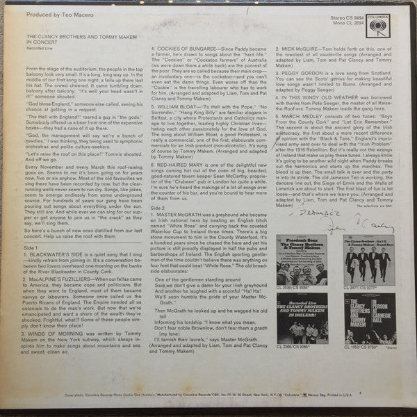 Clancy Brothers & Tommy Makem, The : In Concert (LP,Mono)