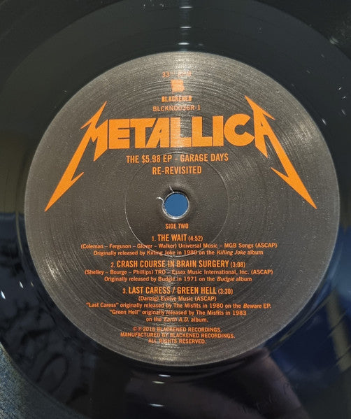 Metallica : The $5.98 E.P. - Garage Days Re-Revisited (12",33 ⅓ RPM,EP,Reissue,Remastered,Stereo)