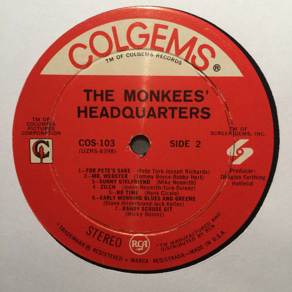 Monkees, The : Headquarters (LP,Album,Stereo)