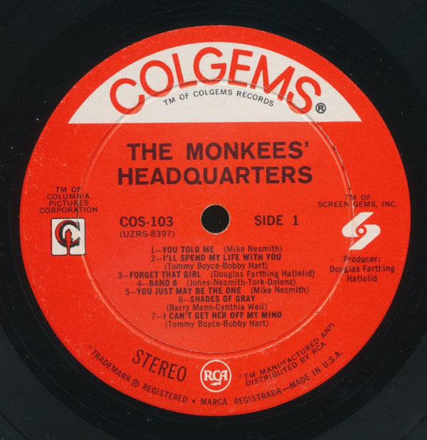 Monkees, The : Headquarters (LP,Album,Stereo)