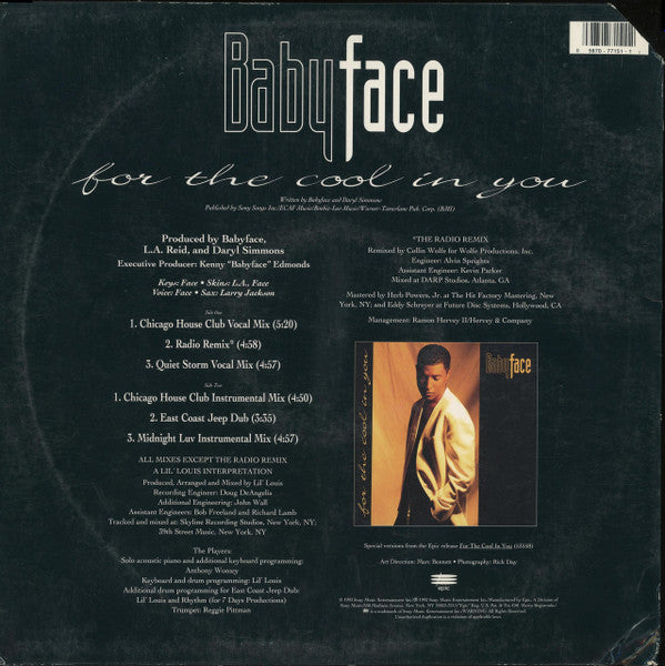 Babyface : For The Cool In You (12",33 ⅓ RPM,Single,Limited Edition)