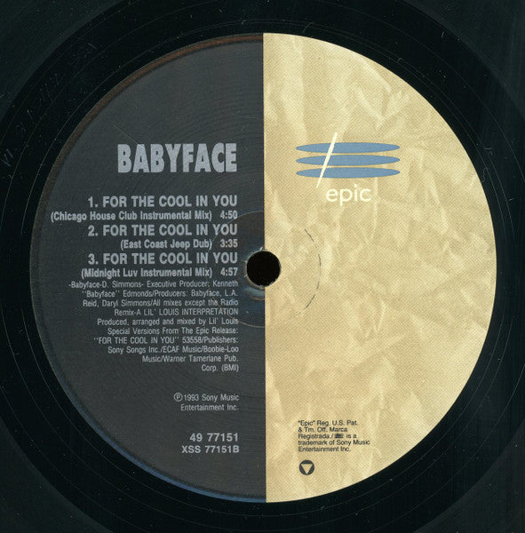 Babyface : For The Cool In You (12",33 ⅓ RPM,Single,Limited Edition)