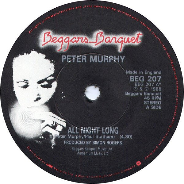 Peter Murphy : All Night Long (7",45 RPM,Single,Stereo)