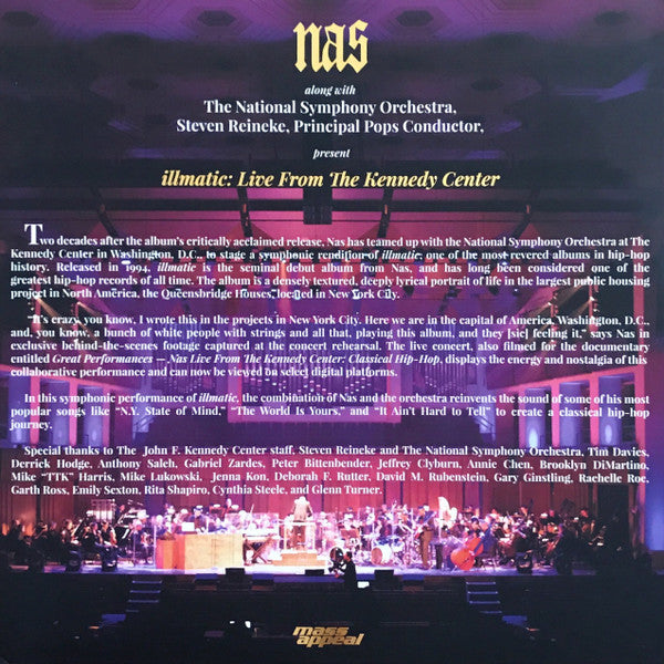 Nas With National Symphony Orchestra : Illmatic (Live From The Kennedy Center) (LP,Album,Limited Edition)