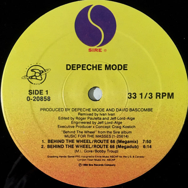 Depeche Mode : Behind The Wheel / Route 66 (Megamix) (12",33 ⅓ RPM,Maxi-Single)