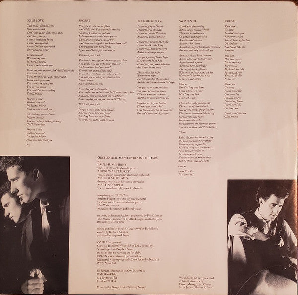 Orchestral Manoeuvres In The Dark : Crush (LP,Album,Stereo)
