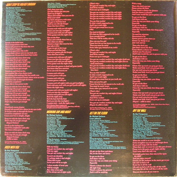 Michael Jackson : Off The Wall (LP,Album,Stereo)