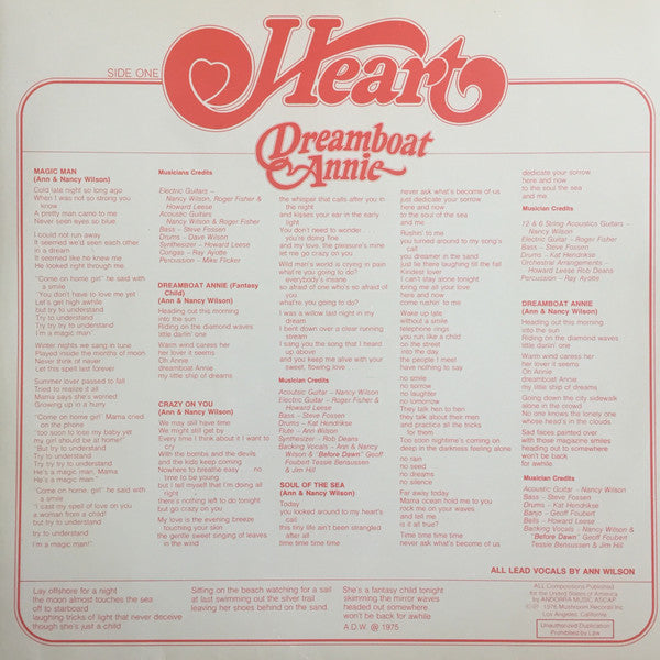 Heart : Dreamboat Annie (LP,Album)