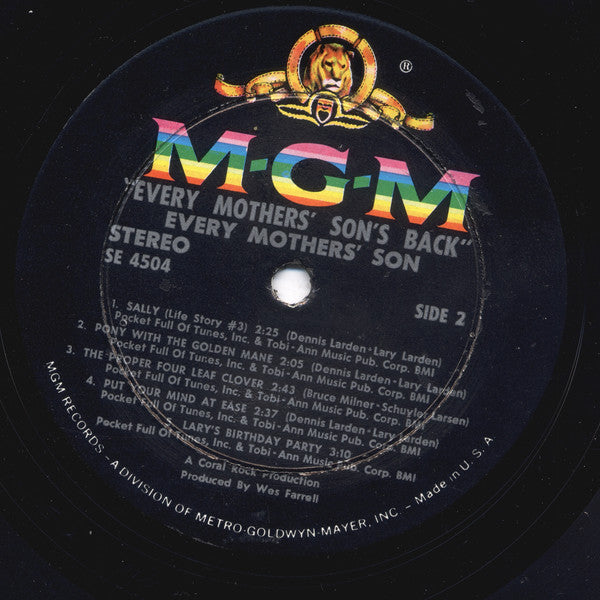 Every Mothers' Son : Every Mothers' Son's Back (LP,Album,Stereo)