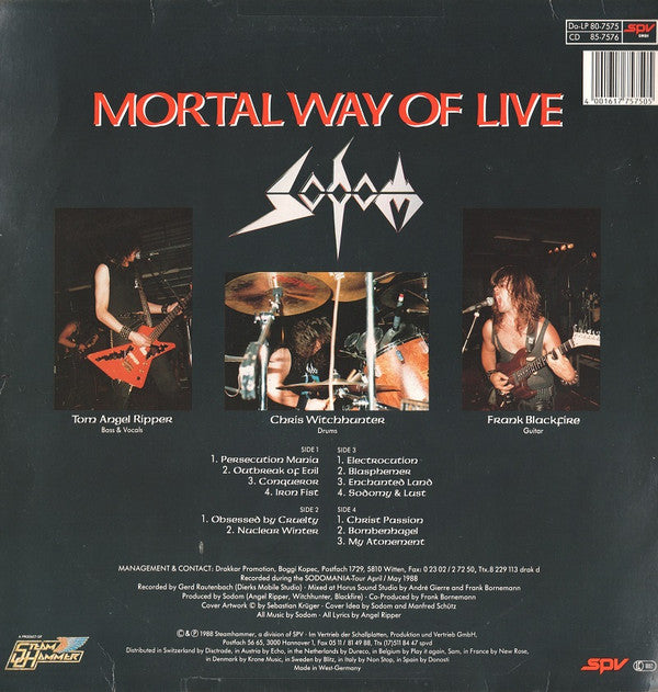 Sodom : Mortal Way Of Live (LP,Album,Stereo)