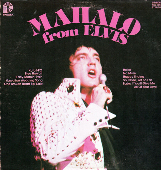 Elvis Presley : Mahalo From Elvis (LP,Compilation,Stereo)