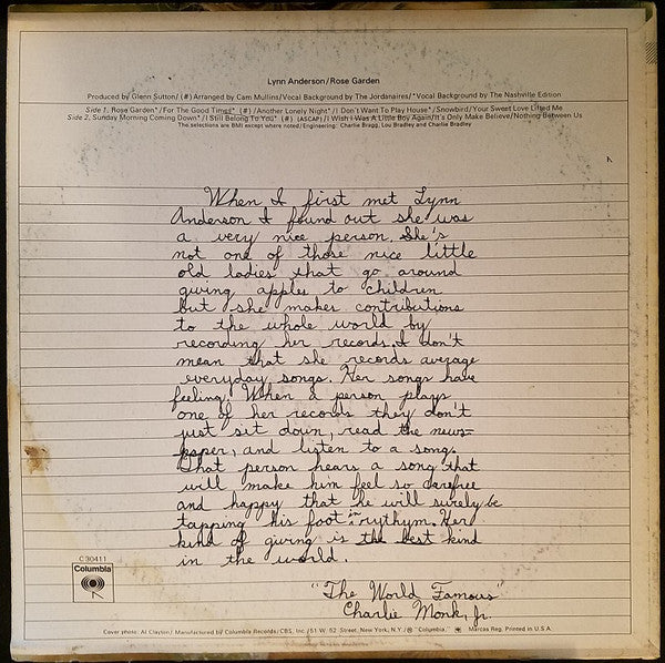 Lynn Anderson : Rose Garden (LP,Album)