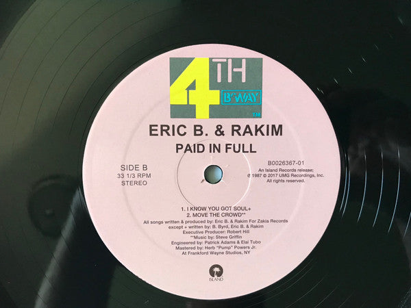 Eric B. & Rakim : Paid In Full (LP,Album,Reissue)
