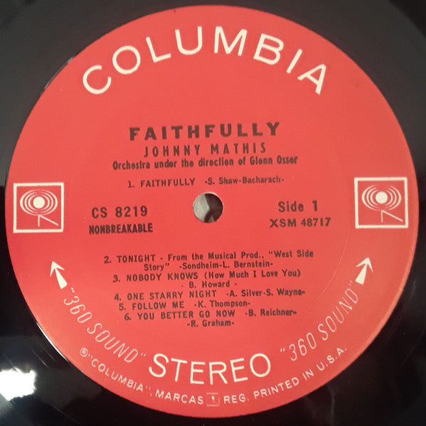 Johnny Mathis : Faithfully (LP,Album,Repress,Stereo)