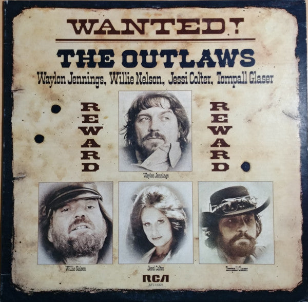 Waylon Jennings, Willie Nelson, Jessi Colter, Tompall Glaser : Wanted! The Outlaws (LP,Album,Compilation,Reissue)