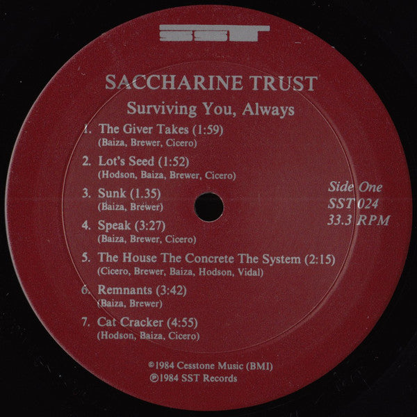 Saccharine Trust : Surviving You, Always (LP,Album)