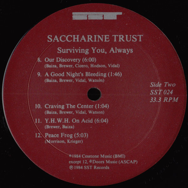 Saccharine Trust : Surviving You, Always (LP,Album)