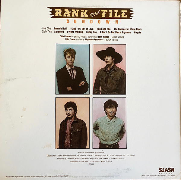 Rank & File : Sundown (LP,Album)