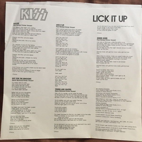Kiss : Lick It Up (LP,Album)