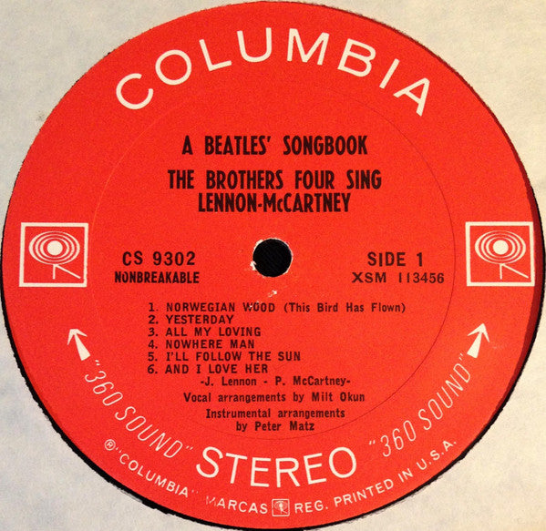 Brothers Four, The Sing Lennon-McCartney : A Beatles Songbook (LP,Album,Stereo)