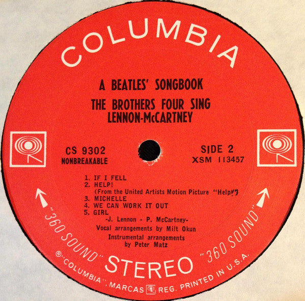 Brothers Four, The Sing Lennon-McCartney : A Beatles Songbook (LP,Album,Stereo)