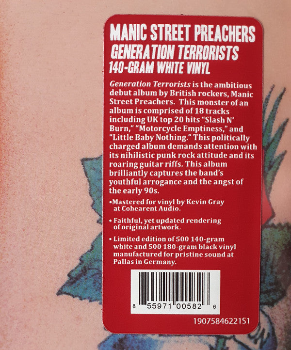 Manic Street Preachers : Generation Terrorists (LP,Album,Limited Edition,Reissue)