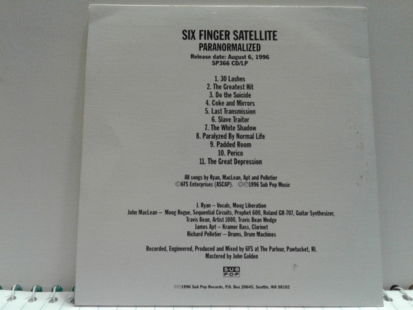 Six Finger Satellite : Paranormalized (Album,Promo)